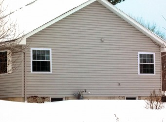 Waterville, NY Tan Home with New Colonial Double Hung Windows